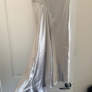 Elegant Silver Satin Dress